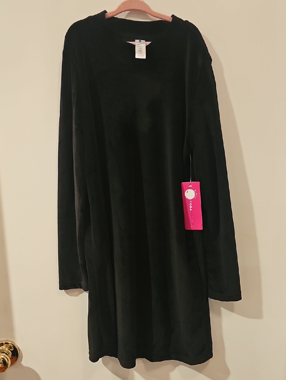 Yogalicious Black Velour Crystal Dress Gitls Sz L (12)